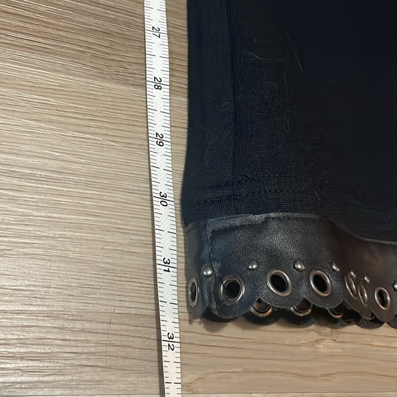 Style & Co Flare pants Black Grommet & faux leather details at hem Plus Size 14W - Picture 8 of 12